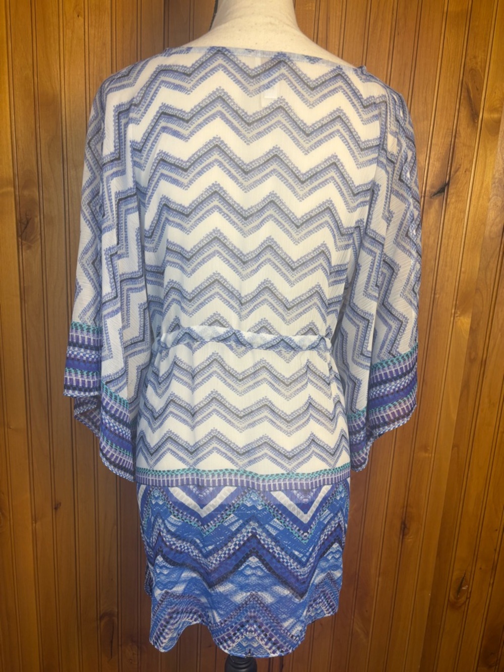 Chico's Blue and White Chevron Swim Coverup, size L/XL - Picture 5 of 7